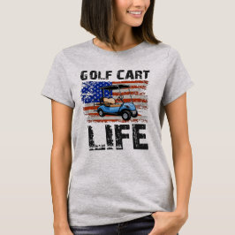 米国旗Tおもしろい-S付きゴルフカート Tシャツ