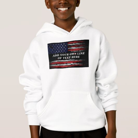 米国旗Tシャツに自分グランジの文字を追加する (正面)