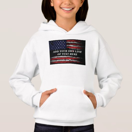 米国旗Tシャツに自分グランジの文字を追加する (正面)