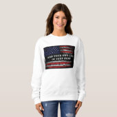 米国旗Tシャツに自分グランジの文字を追加する スウェットシャツ (正面フル)