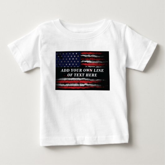 米国旗Tシャツに自分グランジの文字を追加する ベビーTシャツ (正面)