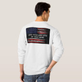米国旗Tシャツに自分グランジの文字を追加する Tシャツ (裏面フル)