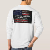 米国旗Tシャツに自分グランジの文字を追加する Tシャツ (裏面)