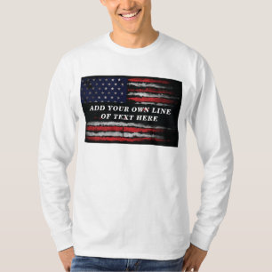 米国旗Tシャツに自分グランジの文字を追加する Tシャツ