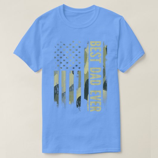 米国最高のパパ常日米国国旗迷彩柄父の日 Tシャツ (デザイン正面)
