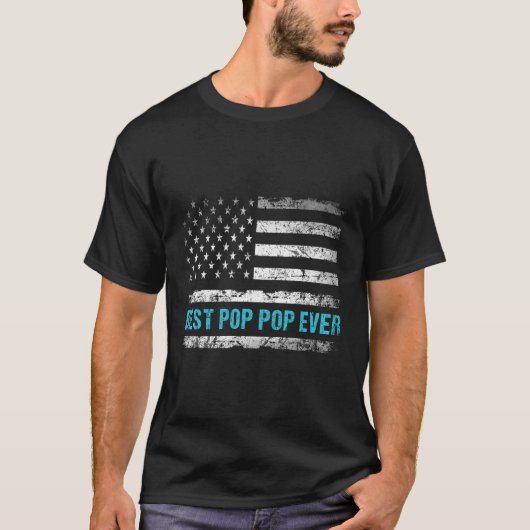 米国最高のポップ・アートの国ポップ・アートの旗で愛国心を持つ Tシャツ (正面)