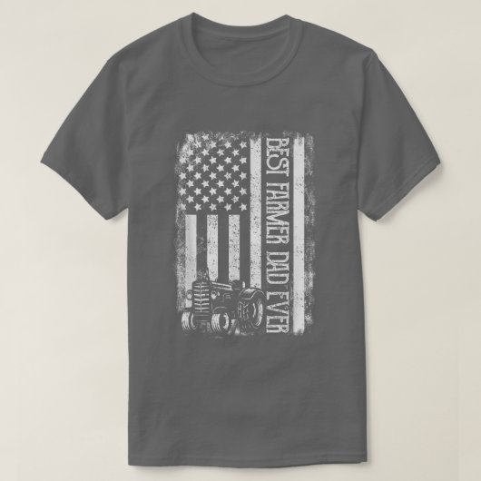 米国最高の国旗の父の農家で常にパパ Tシャツ (デザイン正面)