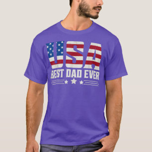 米国最高の国旗の父親の日とのパパ Tシャツ