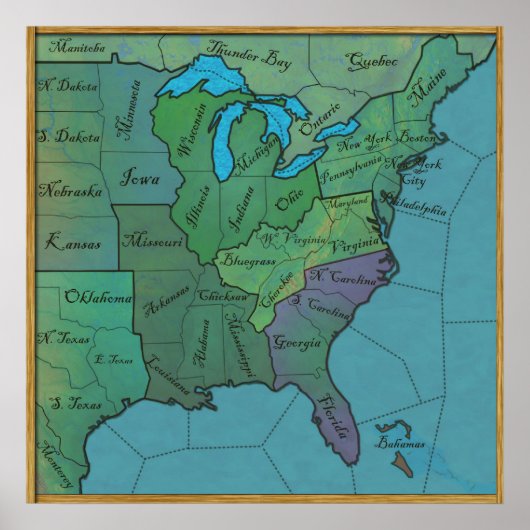 米国東部ボードゲーム(ヴィンテージ) ポスター (正面)