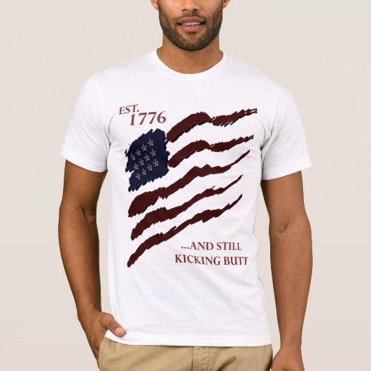 米国東部標準時刻1776年 Tシャツ (正面)