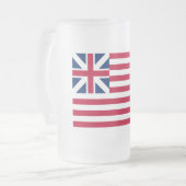 米国植民地の第1州旗 フロストグラスビールジョッキ (正面左)