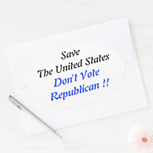 米国楕円ブルーを保存 楕円形シール (封筒)