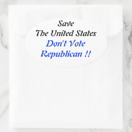 米国楕円ブルーを保存 楕円形シール (バッグ)