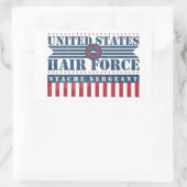 米国毛強スタッシュ軍曹 長方形シール (バッグ)