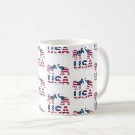 米国民主党共和党ゾウ政治 コーヒーマグカップ