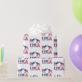 米国民主党共和党ゾウ政治 ラッピングペーパー