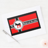 米国民主党社会党パーティー国旗 長方形シール (封筒)