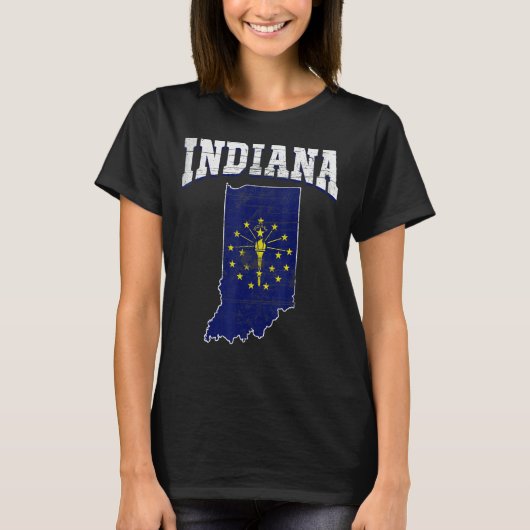 米国民誇りを持った国アメリカ国旗の地地図インド Tシャツ (正面)