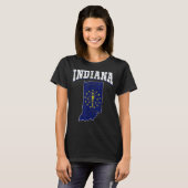 米国民誇りを持った国アメリカ国旗の地地図インド Tシャツ (正面フル)