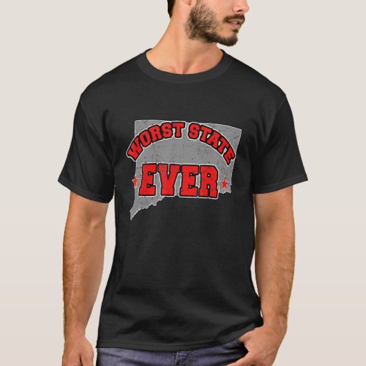 米国民誇りを持った民アメリカ土地地図ワースト州コン Tシャツ (正面)