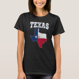 米国民誇りを持った民アメリカ州旗の土地地図テキサス州 Tシャツ