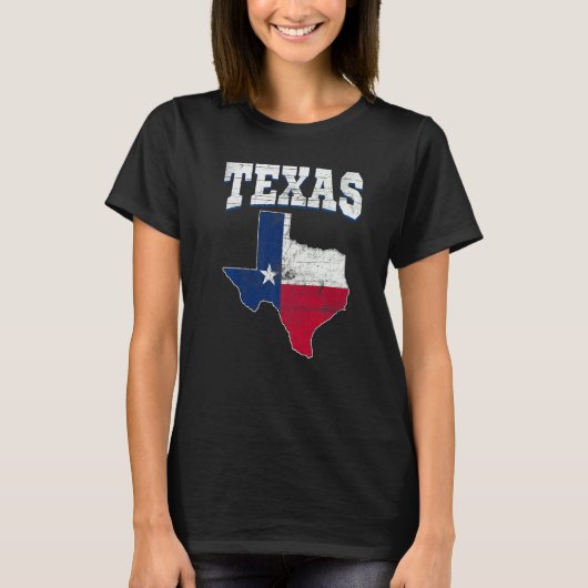 米国民誇りを持った民アメリカ州旗の土地地図テキサス州 Tシャツ (正面)