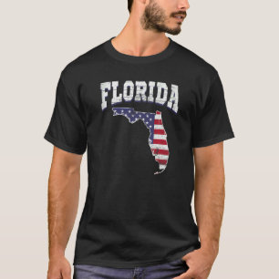 米国民誇りを持った民アメリカ州旗ランドマップフローリ Tシャツ