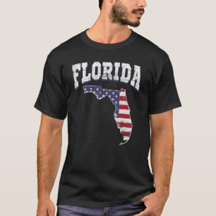 米国民誇りを持った民アメリカ州旗ランドマップフローリ Tシャツ
