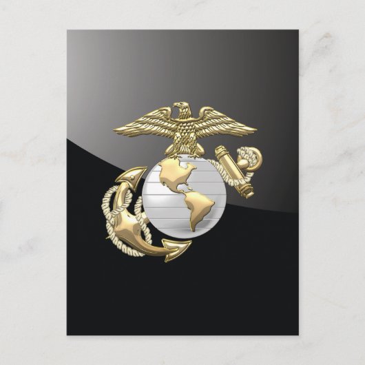 米国沿岸警備隊 ワシ・地球・錨 [3D] ポストカード (正面)