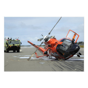 米国沿岸警備隊MH-65ドルフィンヘリコプターの墜落 フォトプリント           