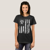 米国法務補佐官パラリーガル国旗 Tシャツ (正面フル)