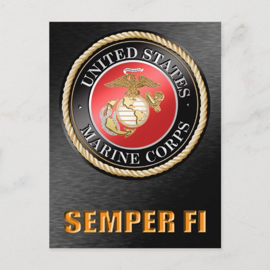 米国海兵隊のSemper Fiはがき ポストカード (正面)