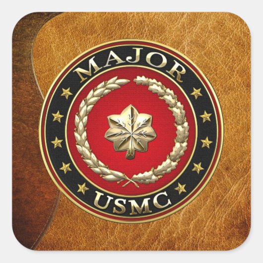 米国海兵隊専攻の: (USMC Maj) [3D] スクエアシール (正面)