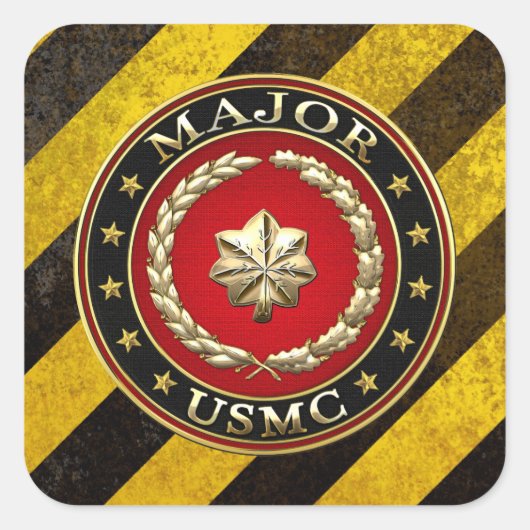 米国海兵隊専攻の: (USMC Maj) [3D] スクエアシール (正面)