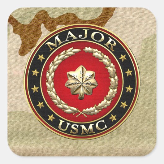 米国海兵隊専攻の: (USMC Maj) [3D] スクエアシール (正面)