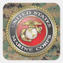 米国海兵隊(USMC)エンブレム[3D] スクエアシール