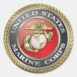 米国海兵隊(USMC)エンブレム[3D] ラウンドシール