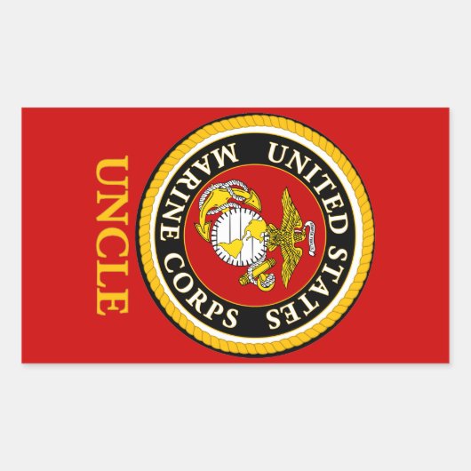 米国海洋公式シール – おじさん 長方形シール (正面)