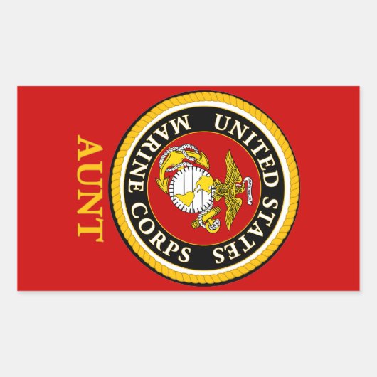 米国海洋公式シール – 叔母 長方形シール (正面)