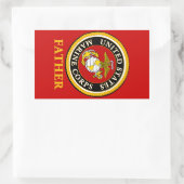 米国海洋公式シール – 父 長方形シール (バッグ)