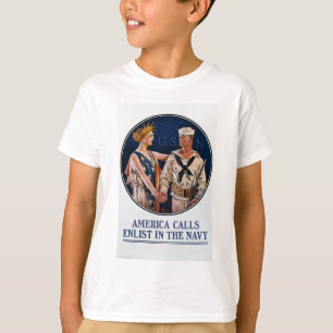 米国海軍に入隊 – ヴィンテージ戦争プロパガンダ Tシャツ