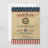 米国海軍のお別れパーティー – リクルートトレーニング ポストカード (正面/裏面)