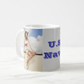 米国海軍のピンアップマグ コーヒーマグカップ (正面左)