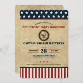 米国海軍の退職パーティー 招待状 (正面/裏面)