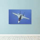 米国海軍のF/A-18Fのホーすごいネット飛行中 キャンバスプリント (インサイチュ (ウッドフロア))