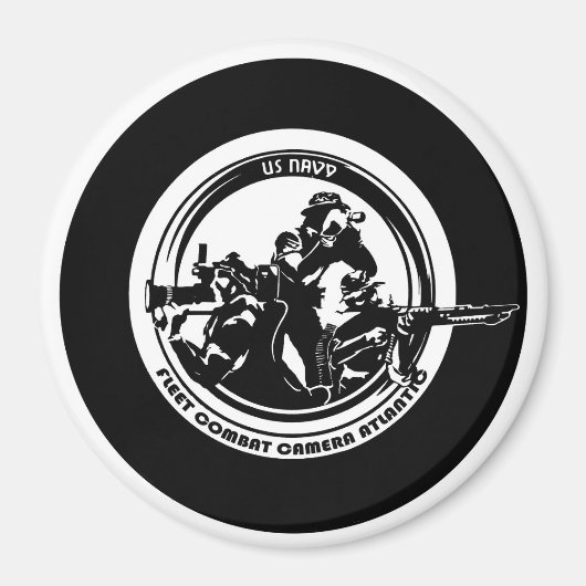 米国海軍コンバットカメラ大西洋4"マグネット マグネット (正面)