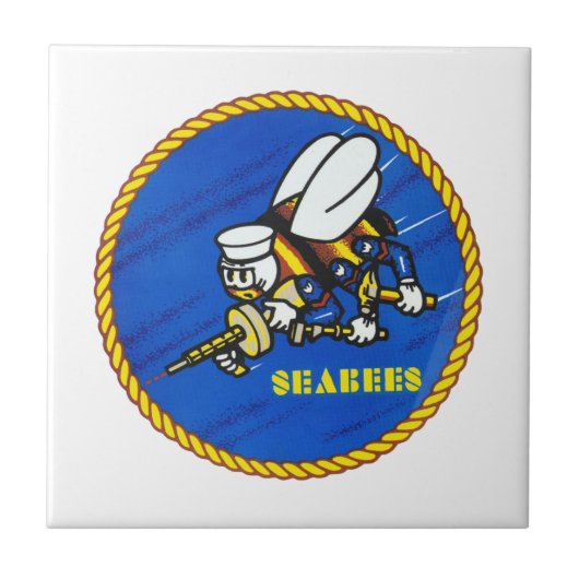 米国海軍シービーのロゴ タイル (正面)