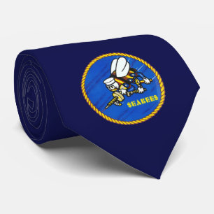 米国海軍シービーのロゴ ネクタイ