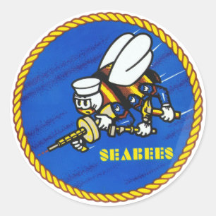 米国海軍シービーのロゴ ラウンドシール