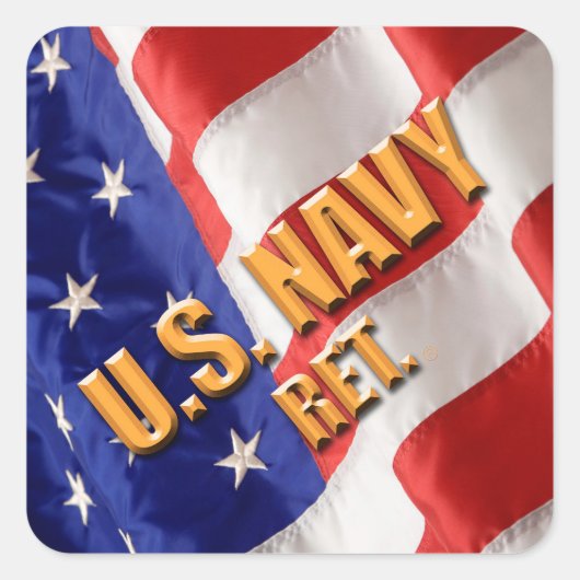 米国海軍ステッカー スクエアシール (正面)